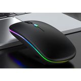 Apera BN28 Kablosuz Wireless Mouse Sessiz Tık Rgb Aydınlatmalı Şarj Edilebilir - Siyah