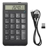 Apera CR43 2'si 1 Arada Kablosuz Bluetooth ve 2.4 Ghz Bağlantı Nümerik Klavye ve Hesap Makinesi Keypad Numlock Numped - Siyah