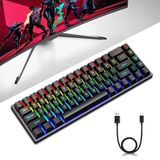Apera Ga25 Type-C Kablolu Mini Gaming İngilizce Klavye RGB LED Işıklı Mekanik Daktilo Sesli Tuşlar