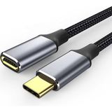 Apera GA86 Type-C Uzatma Kablosu Asla Kopmaz Örgü Kablo Mac-Book I-Pad Air 4 Telefon Bilgisayar Alüminyum Kasa - 2 m