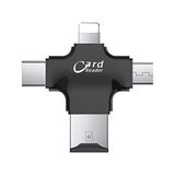 Apera GN-24 OTG 4 in 1 Micro USB Flash Disk Type C Mikro SD Kart Okuyucu IOS iPhone Android Siyah