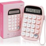 Apera MT18 Hesap Makinesi 10 Haneli Mekanik Tuşlu Büyük LCD Ekranlı Eski Daktilo Tarzı - Pembe