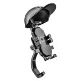 Apera MT30 Motor Motosiklet Telefon Ayna Tutucu Yağmurluk Güneşlik Şapkalı Gopro Bağlantılı Damperli Şok Emici