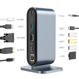 Apera MT53 Type-C USB Adaptör Hub 12IN1 4K HDMI VGA 4AD USB 3.0 RJ45 100MBPS Sd Kart Okuyucu 3.5mm Ses 100W Pd Telefon Hızlı Şarj Aleti
