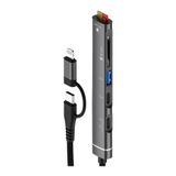 Apera Nr43 5İn1 Apple İphone Hızlı Şarj Aleti Type-C Lightning Multi Girişli Hub Dock Usb 3.0 Kart Okuyucu