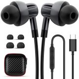 APETOO iPhone 15 Pro Max Plus iPad Pro için USB C Kulaklıklar, HiFi Stereo USB C Kulaklıklar Kablolu Kulaklık Kulak İçi Tip C Kulaklıklar Samsung S23 S22 S21 A53 Not 20 10 Piksel 7 6 5 için Mikrofonlu