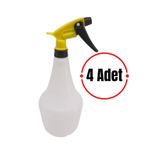 Apex Boş Sprey Şişesi 1 Lt - Sarı Kimyasala Dayanıklı Sprey Şişe 4 Adet Boş Fısfıs Sprey Şişesi
