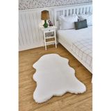 APEX HALI Yıkanabilir Yumuşak Peluş Post Shaggy Çocuk Odası Oturma Odası Salon Mutfak Halısı Palma Beyaz