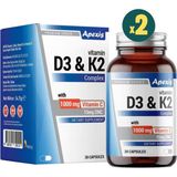 Apexis D3 & K2 Complex 30 Kapsül 2 Adet - Aromasız