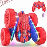 Apexma 2.4ghz Uzaktan Kumandalı Şarjlı 360° Dönebilen Örümcek Adam Venom Uğur Böceği Akrobat Rc Araba - Kırmızı