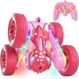 Apexma 2.4ghz Uzaktan Kumandalı Şarjlı 360° Dönebilen Örümcek Adam Venom Uğur Böceği Akrobat Rc Araba - Pembe