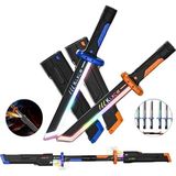 Apexma 2'li Set Kıvılcım Efektli Işıklı Rgb Oyuncak Kılıç Seti – Şarjlı Sesli 44 cm - Çok Renklli