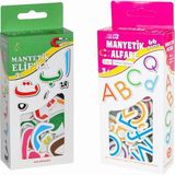 Apexma 2'li Set Manyetik Mıknatıslı Türkçe - Ingilizce Harfler & Elif-Ba - Eğitici Arapça Türkçe Magnet - Renkli