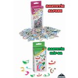 Apexma 2'li Set Manyetik Mıknatıslı Türkçe - İngilizce Harfler & Elif-ba - Eğitici Arapça Türkçe Magnet