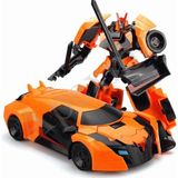 Apexma Araca Dönüşebilen Oyuncak Model Robot - Turuncu Renkli Araba Robot