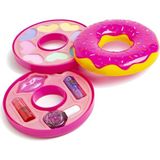 Apexma Kız Çocukları İçin Sürülebilir Donut Şekilli 2 Katlı Makyaj Seti - Eğitici Güzellik Oyuncak Kızlar İçin Eğitici Donut Makyaj Set