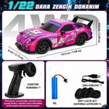 Apexma Oyuncak 2.4ghz Uzaktan Kumandalı 4x4 Şarjlı LED Işıklı Drift Yapan Araba - Uzaktan Kumandalı Rc Drift Aracı - Pembe