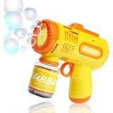 Apexma Oyuncak Işıklı ve Pilli Çoklu Baloncuk Atan Köpük Tabancası Bubble Gun - Sarı