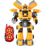 Apexma Oyuncak Uzaktan Kumandalı Full Fonksiyon Sesli Işıklı Müzikli Roket Dart Disk Atan Dev 40 cm Robot - Sarı