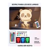 APİLOVA Home Sevimli PANDA Gece Lambası - Uzaktan Kumandalı, Renk Değiştiren ve Parlaklığı Ayarlanabilir Çocuk Odası Işığı