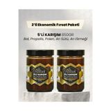 APİTÜRK 5'li Karışım 850gr (Bal,Propolis,Polen,Arısütü,Arı Ekmeği. (perga) 2 Adet Ekonomik Paket