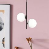 Aplika Malibu 2'li Siyah Beyaz Camlı Modern Retro Avize