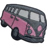 Aplike Ütü İle Yapışan Otobüs Pembe-Gri Arma 4x2,5 cm