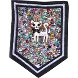 Aplike Ütü Ile Yapışan Taşlı Kedi Arma 5 cm