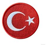 Aplike Ütü İle Yapışan Türk Bayrağı Yuvarlak Büyük Arma 5 cm