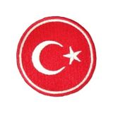 Aplike Ütü İle Yapışan Türk Bayrağı Yuvarlak Küçük Arma 3 cm