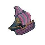 Aplike Ütü Ile Yapışan Yelkenli Pembe Arma 4x3 cm