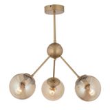 Apliqa 3546-03-FR Meyo 3'lü Eskitme Bal Camlı Salon Avize,