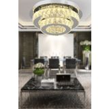 Apliqa 3905-02-CH Ardenia 2 Katlı Krom 3 Renkli Kristalli Ledli Modern Salon Led Avize