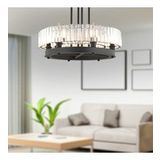 Apliqa 3925-06-BL Azalea 6'lı Siyah Kristalli Taşlı Modern Tasarım Kristal Salon Avize