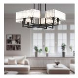 Apliqa 3929-08-BL Brambles 8'li Siyah Kristalli Taşlı Modern Tasarım Kristal Salon Avize
