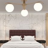 Apliqa 3948-03P-FR Diaspor 3'lü Yuvarlak Eskitme Beyaz Camlı Modern Plafonyer Retro Avize