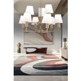 Apliqa 3955-09-FR-WH Ellery 9'lu Eskitme Beyaz Şapkalı Modern Plafonyer Retro Salon Avize