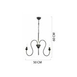 Apliqa 7000-04-3Y-BL Flor 3lü Yuvarlak Siyah Modern Salon Avize