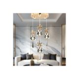 Apliqa Amaris 4'lü Yuvarlak 3 Renkli 52 Watt Gold Kelebek Led Avize Kristal Ledli Modern Oturma Odası Salon