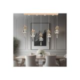 Apliqa Amaris 5'li Sıralı 3 Renkli 70 Watt Gold Kelebek Led Avize Kristal Ledli Modern Oturma Odası Salon S
