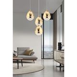 Apliqa Amaya 4'lü Yuvarlak Gold Damla Başlıklı Modern Salon Led Avize Altın