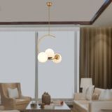 Apliqa Apliqa Ladre 3lü Beyaz Camlı Eskitme Boyalı Modern Salon Karidor Avize - Altın - 3'lü
