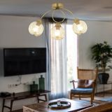 Apliqa Avis Eskitme Metal 3 Lü Modern Genç Odası Mutfak Oturma Avize Şık Aydınlatma Cam Başlıklarla Genç Odası ve Salon İçin