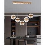 Apliqa Barkın 5'li 37 Watt Sıralı Gold Ledli Modern Salon Avize Altın