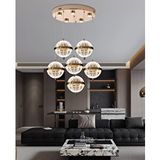 Apliqa Barkın 6'lı 40 Watt Yuvarlak Gold Ledli Modern Salon Avize Altın