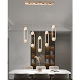 Apliqa Beckett 5'li Sıralı Kristal Top Başlıklı Gold Sarkıt Led Avize Beyaz