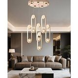 Apliqa Beckett 6'lı Kristal Top Başlıklı Gold Sarkıt Led Avize Beyaz