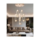 Apliqa Beckett 6'lı Kristal Top Başlıklı Gold Sarkıt LED Avize