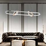 Apliqa Bennan Sıralı 60 Watt Krom Gold Modern Oturma Odası, Yemek Masası Üstü, Salon Led Avize Gümüş