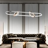 Apliqa Bennan Sıralı 60 Watt Krom Gold Modern Oturma Odası, Yemek Masası Üstü, Salon Led Avize